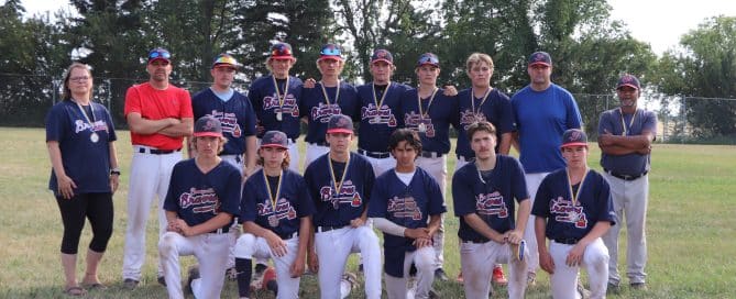 2024 U18 AA Bonnyville Braves with Baseball Alberta Provincial silver medal.