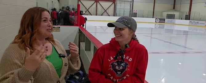 U13 Female AA Panthers hockey coach Sydney Chrusch. Female hockey team Bonnyville Alberta